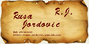 Rusa Jordović vizit kartica